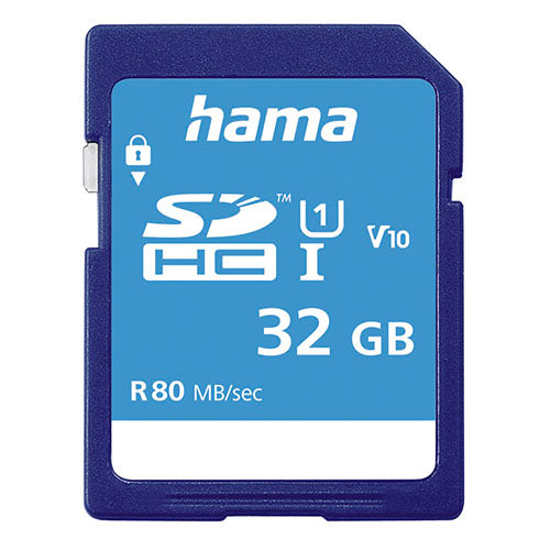 Hama 32GB SDHC Memory Card Class 10 UHS-I 80MB/s V10 Hama 32GB SDHC Memory Card Class 10 UHS-I 80MB/s V10